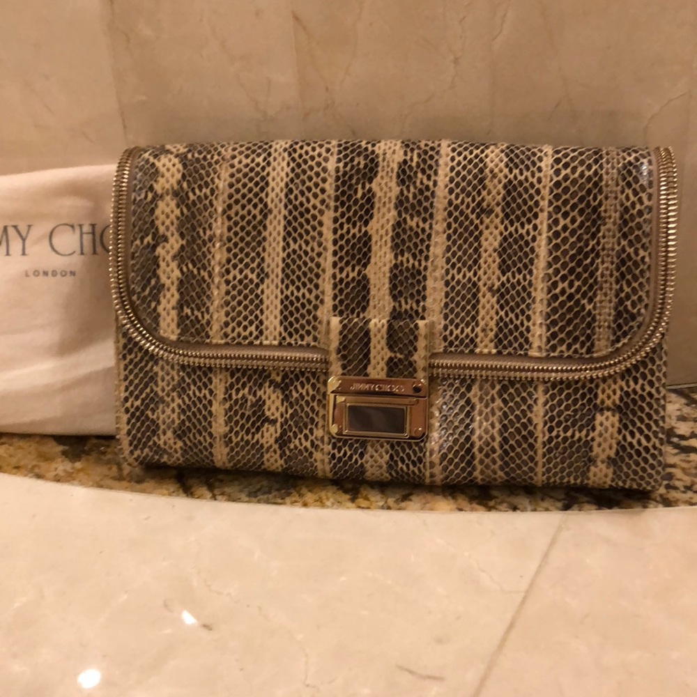 Jimmy Choo Snakeskin Clutch